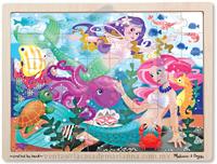 Mermaid Fantasea Wooden Jigsaw Puzzle 000772129114